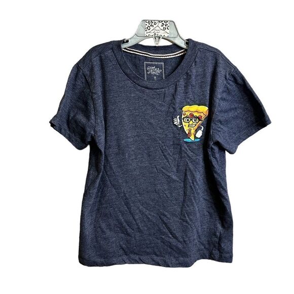 5 for $25🔥Jachs Manufacturing Pizza Grey Blue T-Shirt Boys Small - Picture 1 of 5